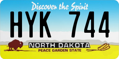ND license plate HYK744