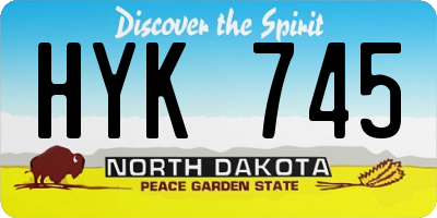 ND license plate HYK745