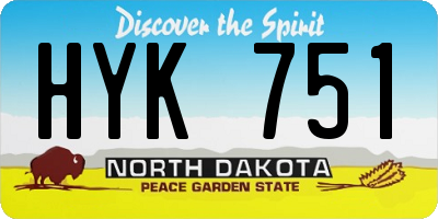 ND license plate HYK751
