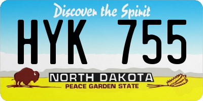 ND license plate HYK755