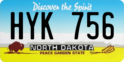 ND license plate HYK756