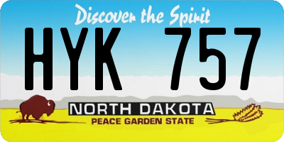 ND license plate HYK757