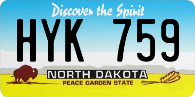 ND license plate HYK759