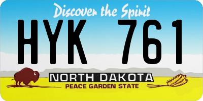 ND license plate HYK761