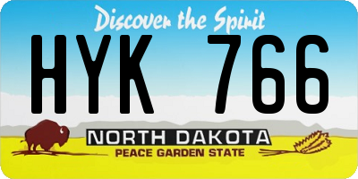 ND license plate HYK766
