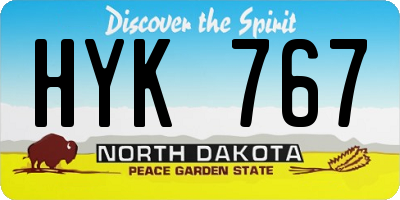 ND license plate HYK767