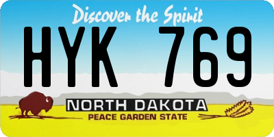 ND license plate HYK769