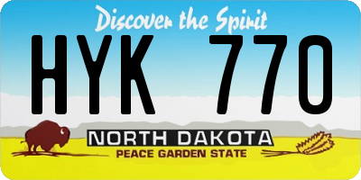 ND license plate HYK770