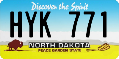 ND license plate HYK771