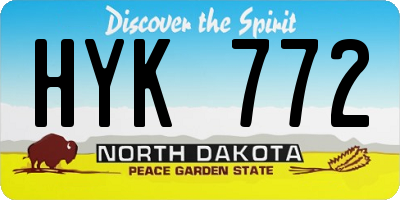 ND license plate HYK772