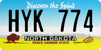 ND license plate HYK774