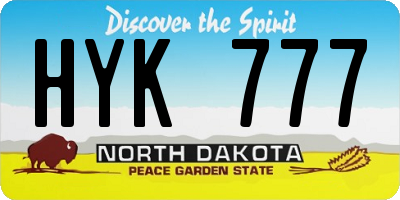 ND license plate HYK777