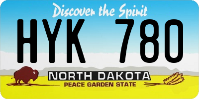 ND license plate HYK780