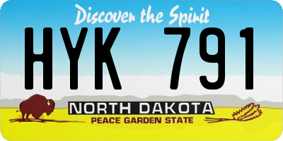 ND license plate HYK791