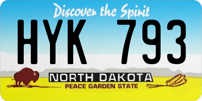 ND license plate HYK793