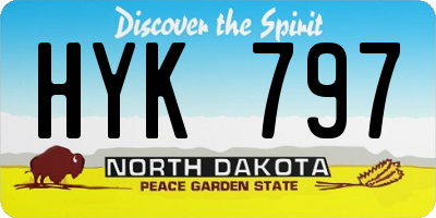 ND license plate HYK797