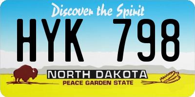 ND license plate HYK798