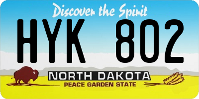 ND license plate HYK802