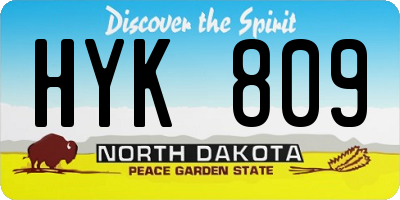ND license plate HYK809