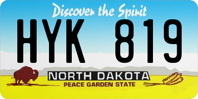 ND license plate HYK819