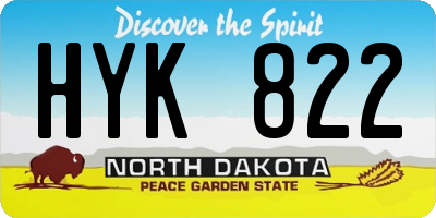 ND license plate HYK822
