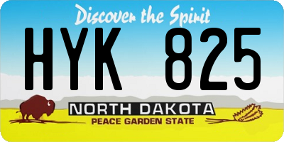 ND license plate HYK825