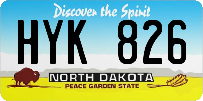 ND license plate HYK826