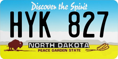 ND license plate HYK827