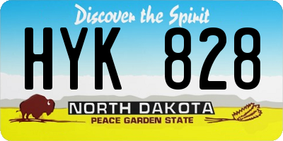 ND license plate HYK828