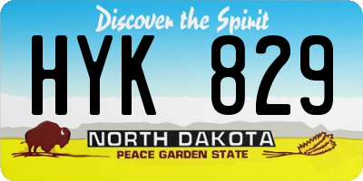 ND license plate HYK829