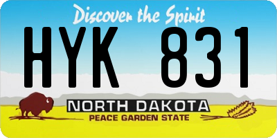 ND license plate HYK831