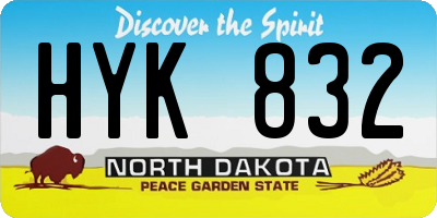 ND license plate HYK832