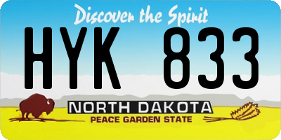 ND license plate HYK833