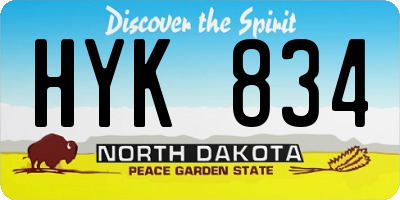 ND license plate HYK834