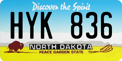 ND license plate HYK836