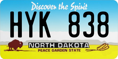 ND license plate HYK838
