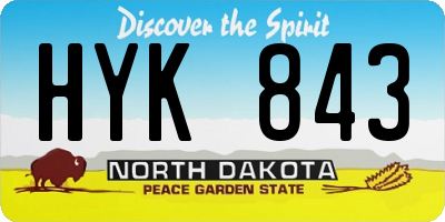 ND license plate HYK843