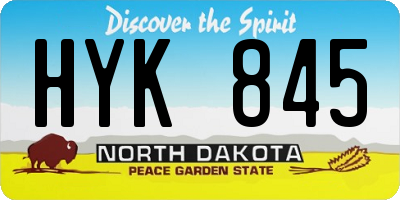 ND license plate HYK845