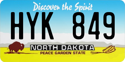 ND license plate HYK849