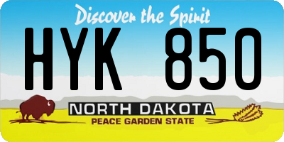 ND license plate HYK850