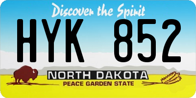 ND license plate HYK852