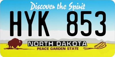 ND license plate HYK853
