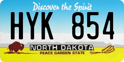 ND license plate HYK854