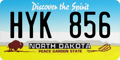 ND license plate HYK856