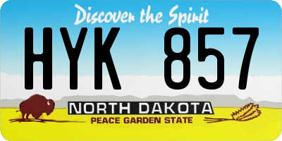 ND license plate HYK857