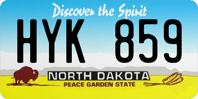ND license plate HYK859