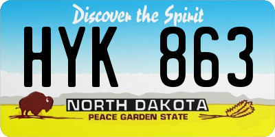ND license plate HYK863