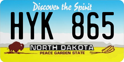 ND license plate HYK865