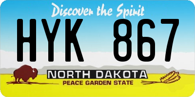 ND license plate HYK867
