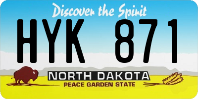 ND license plate HYK871